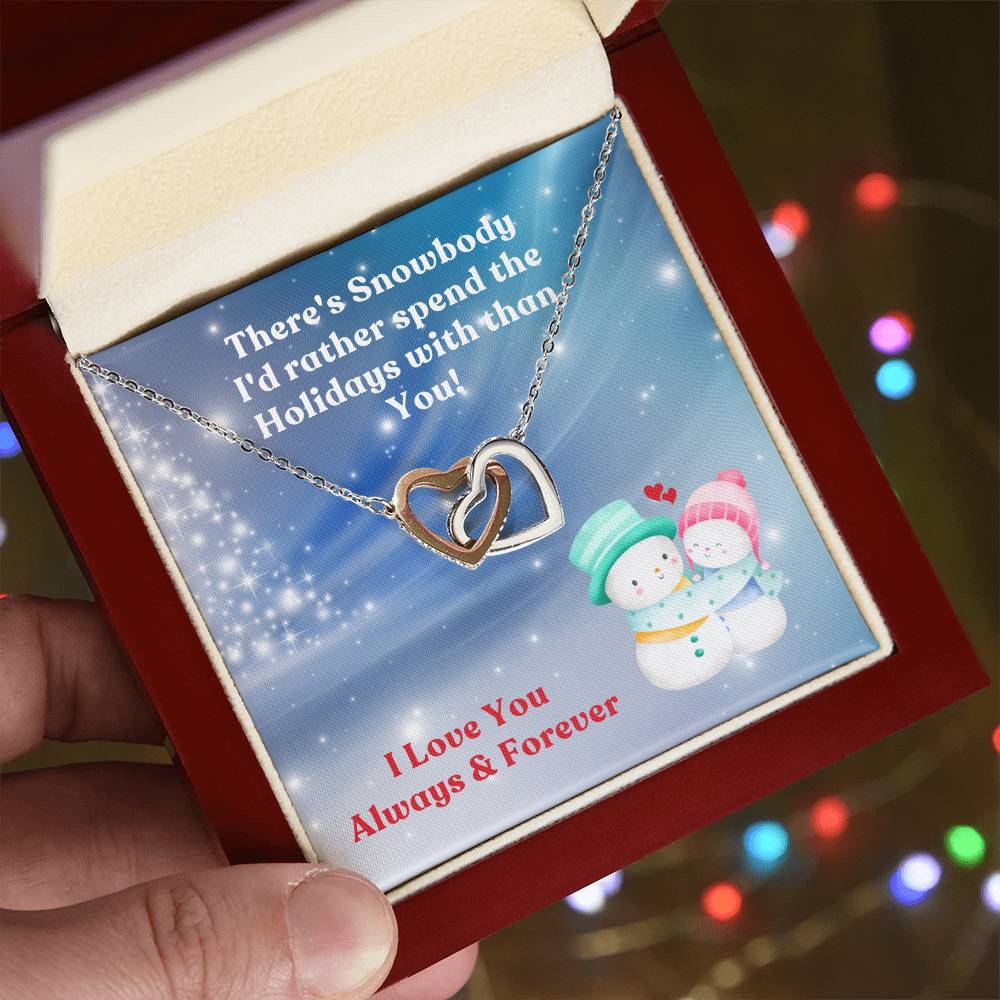 Holidays - There's Snowbody - Interlocking Hearts Necklace - Gift for Her 💝