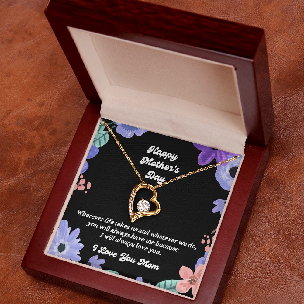 Happy Mother's Day - I Love You Mom - Forever Love Necklace