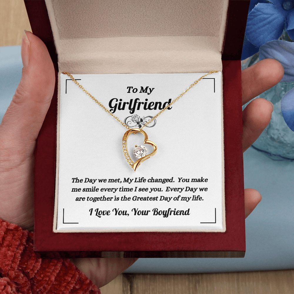 Boyfriend - To My Girlfriend - The Day We Met - Forever Love Necklace - Gift for Girlfriend - Birthday Gift - Christmas Gift