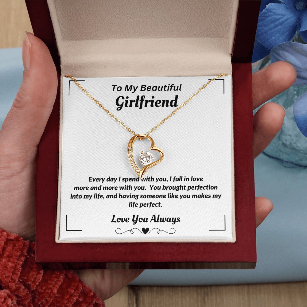 To My Beautiful Girlfriend - I Fall In Love More - Forever Love Necklace