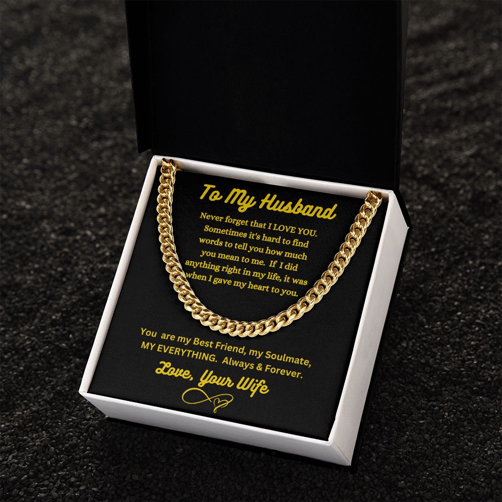 Wife - To My Husband - My Everything - Cuban Link Chain