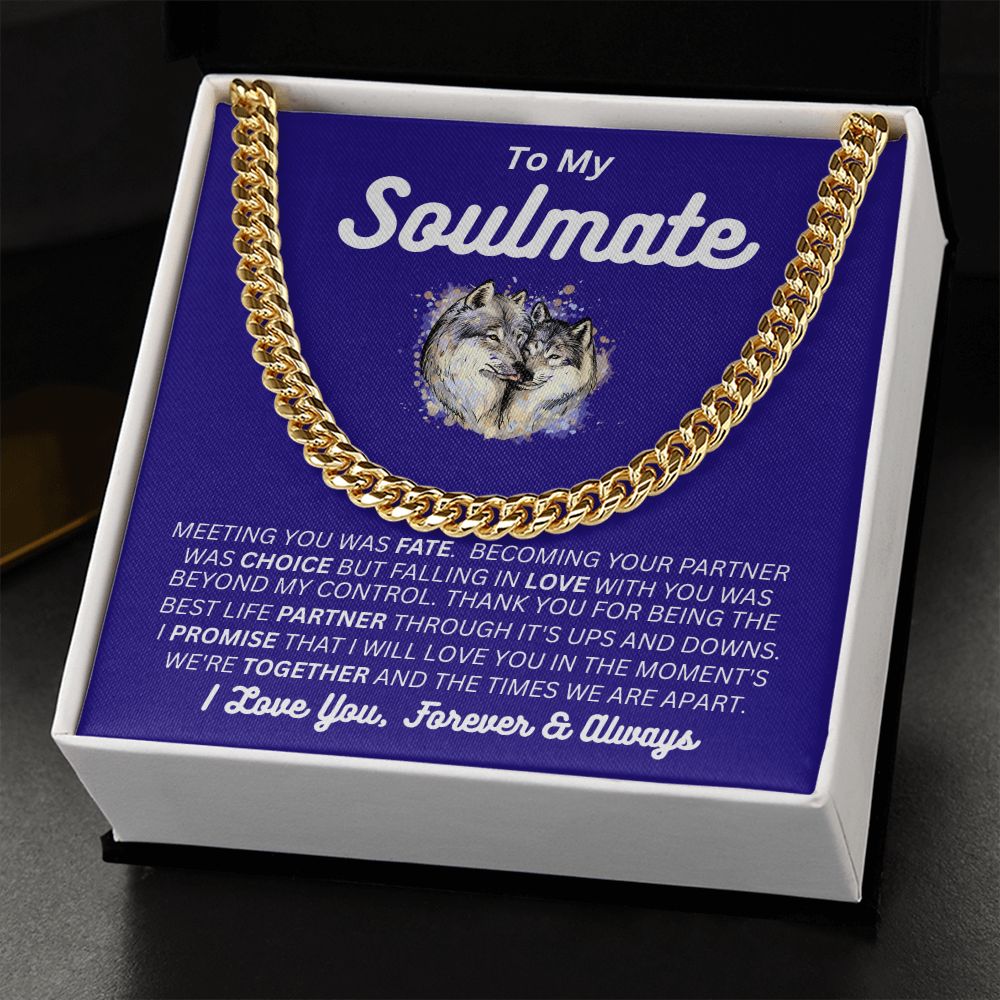 For Him - To My Soulmate - My Choice - Cuban Link Chain - Soulmate/Husband Gift - Birthday Gift - Holiday Gift