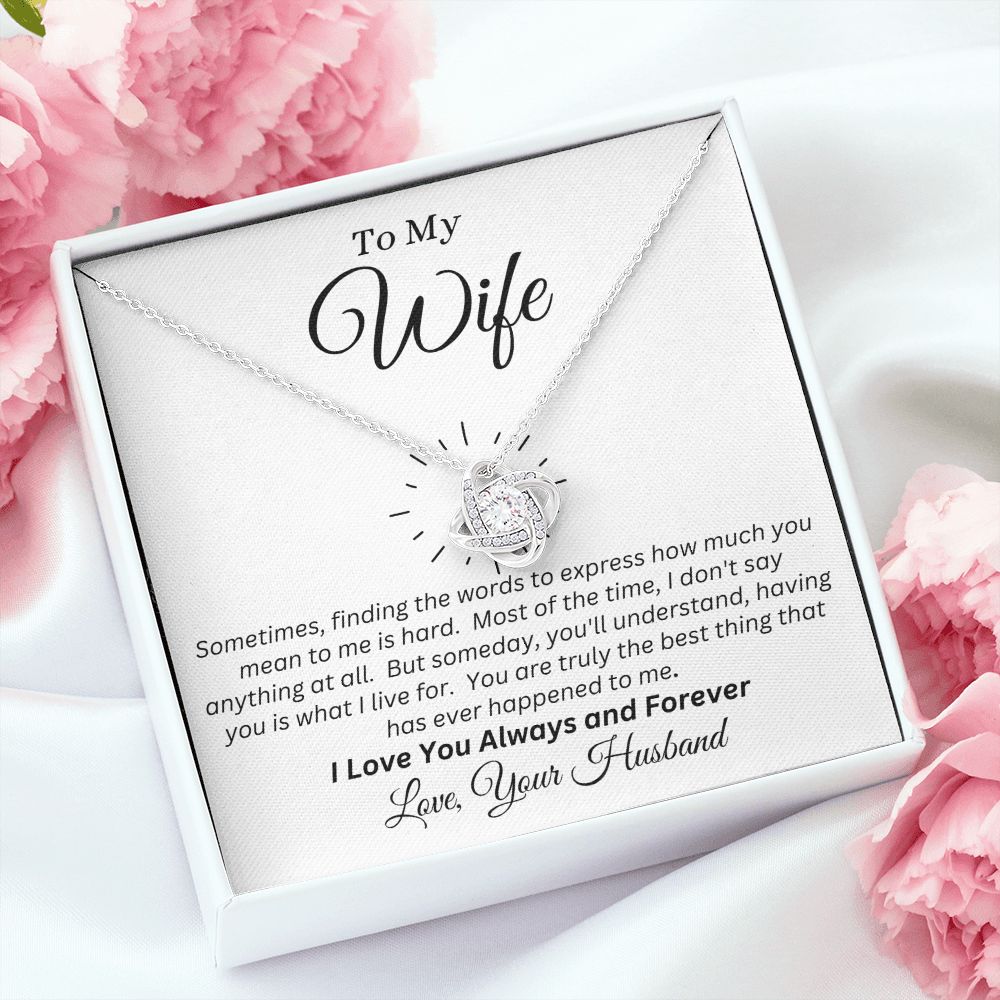 Husband - To My Wife - Truly The Best - Love Knot Necklace