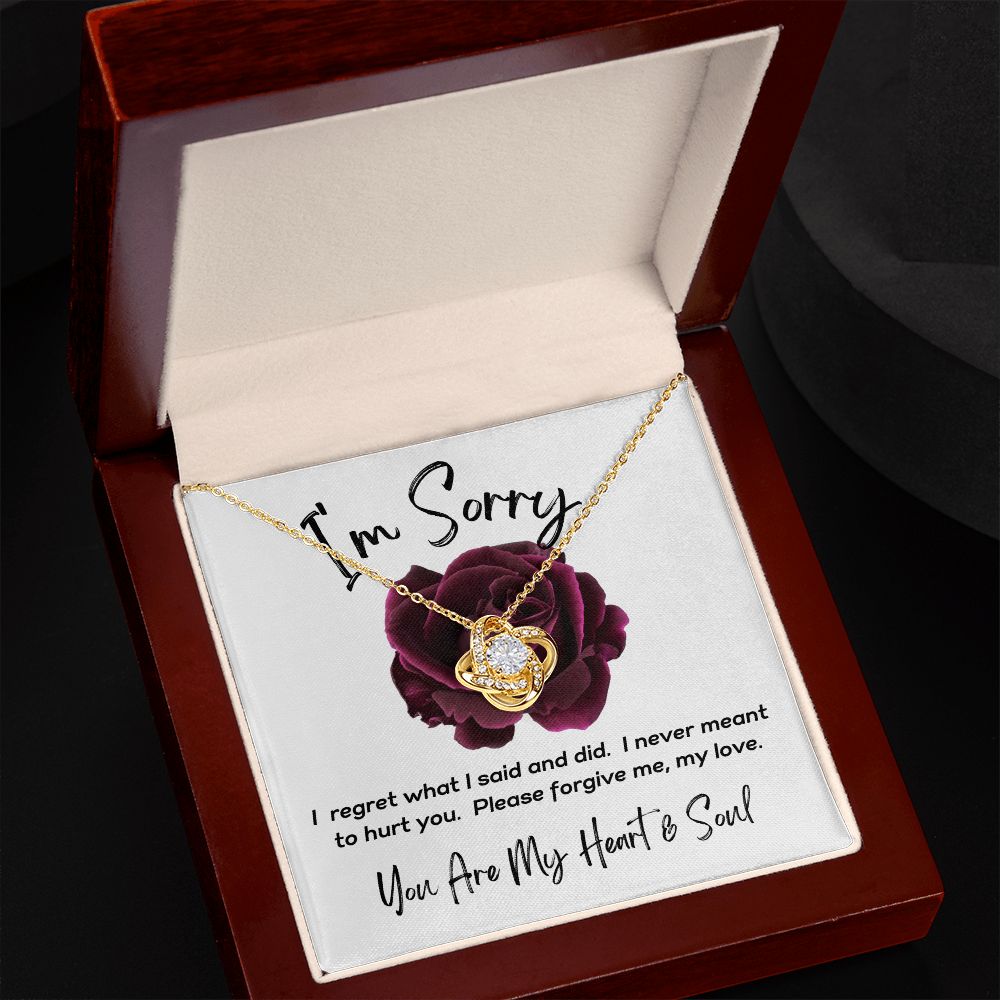 I'm Sorry - Please Forgive me - Love Knot Necklace