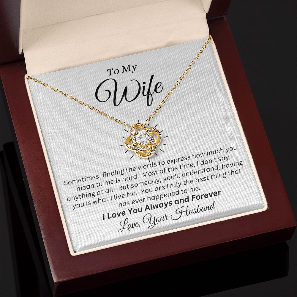 Husband - To My Wife - Truly The Best - Love Knot Necklace