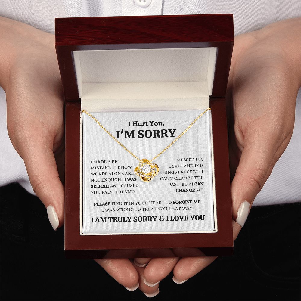 I'M SORRY - I Was Selfish - Love Knot Necklace