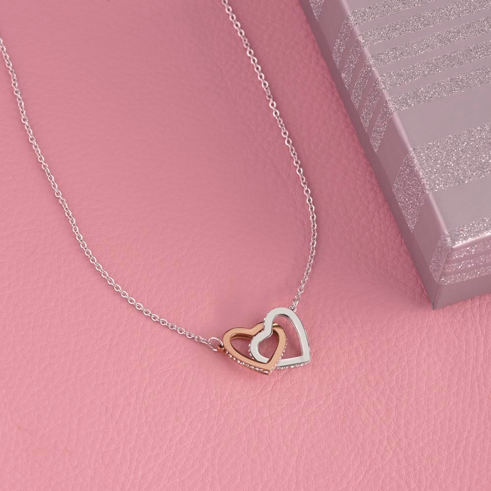 To My AMAZING Daughter - Keep Me In Your Heart - Interlocking Hearts Necklace