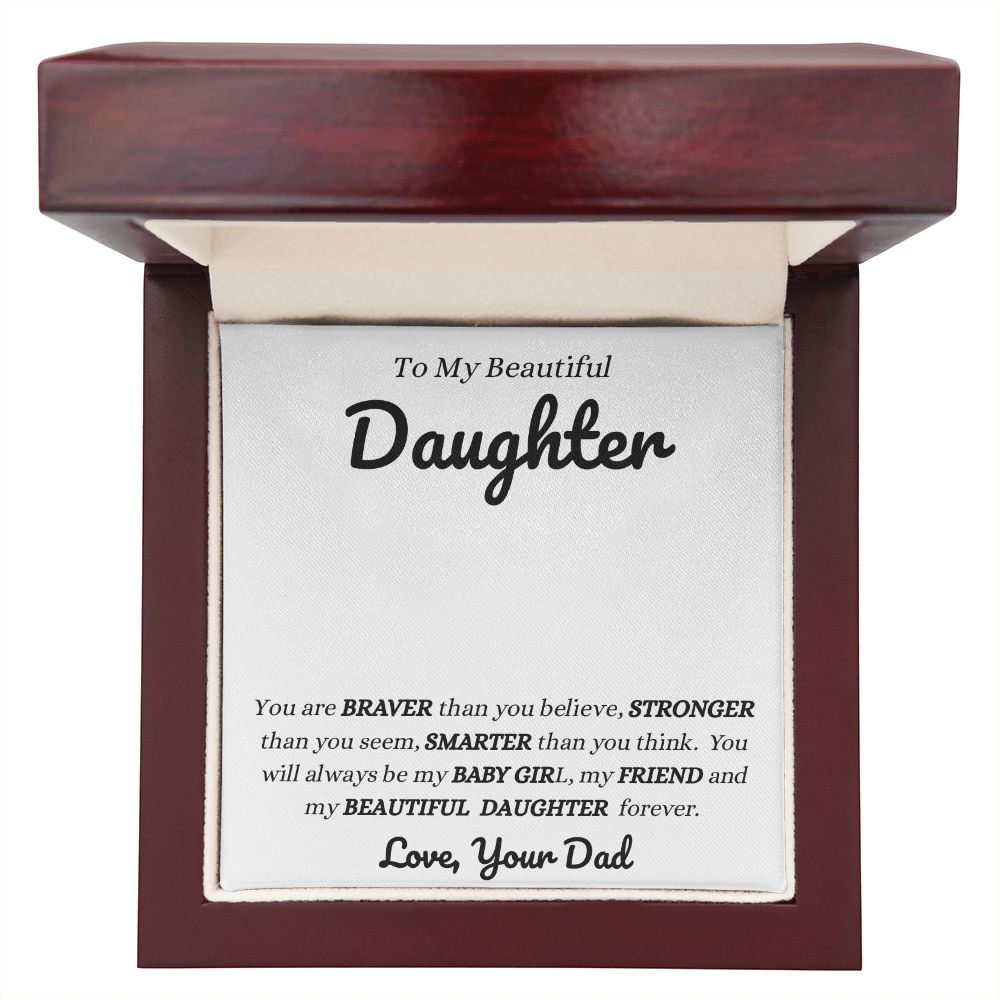 Dad - To My Beautiful Daughter - You Will Always Be My Baby Girl - Personalized Name Necklace - Daughter Gift - Birthday Gift - Graduation Gift - Christmas Gift