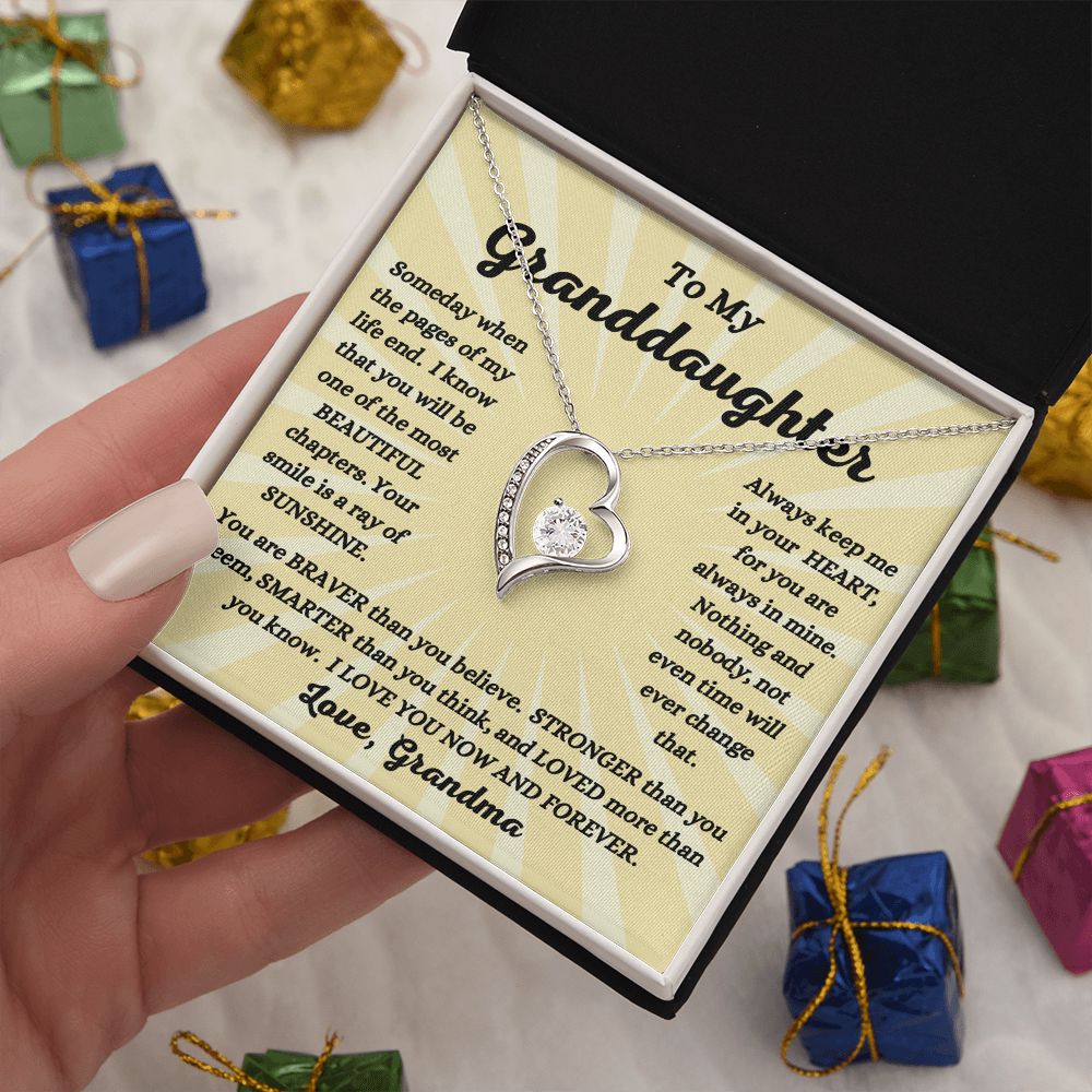 Grandma - To My Granddaughter - Ray of Sunshine - Forever Love Necklace - Granddaughter Gift - Birthday Gift - Holiday Gift