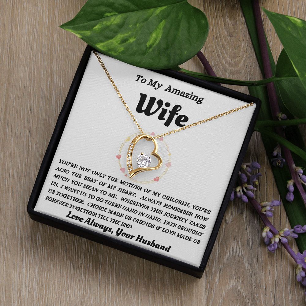 To My Amazing Wife - Beat Of My Heart - Forever Love Necklace