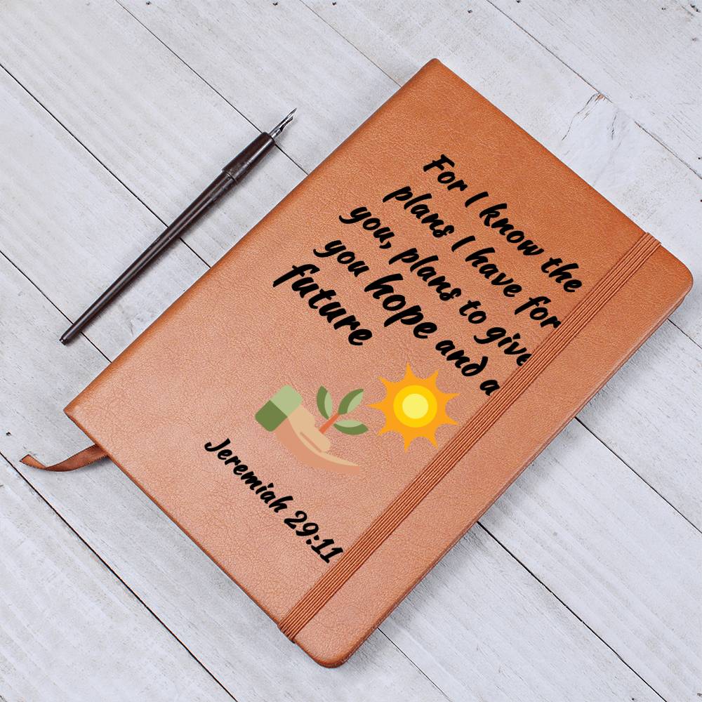 For I know the plans I have for you...  - Jeremiah 29:11 -  Gratitude Journal -- Scripture Gift - Religious Gift - Strength - Encouragement - Survivor - Inspirational Gift For Family & Friends Gift - Grad Gift - Birthday Gift