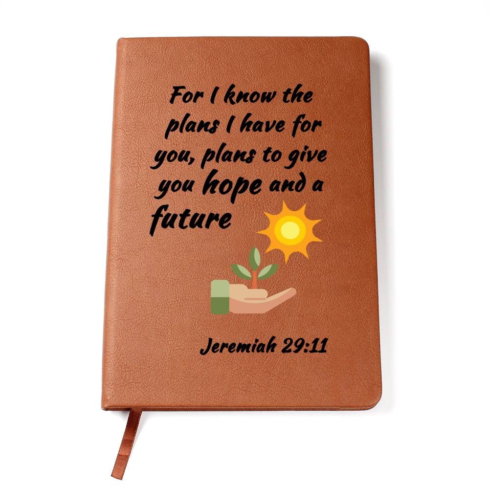 For I know the plans I have for you...  - Jeremiah 29:11 -  Gratitude Journal -- Scripture Gift - Religious Gift - Strength - Encouragement - Survivor - Inspirational Gift For Family & Friends Gift - Grad Gift - Birthday Gift