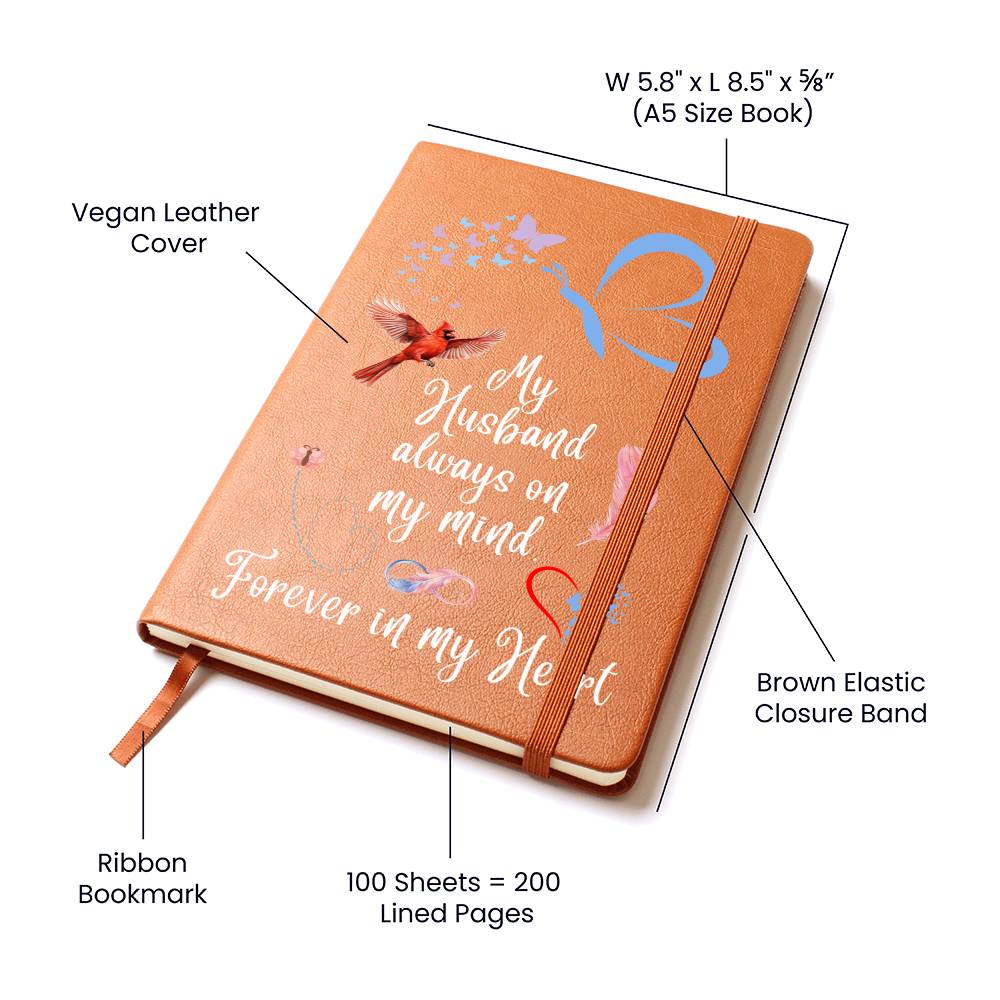 My Husband Always On My Mind - Graphic Journal - Remembrance/Memorial Gift - Loss of a Husband Gift - Sympathy Gift