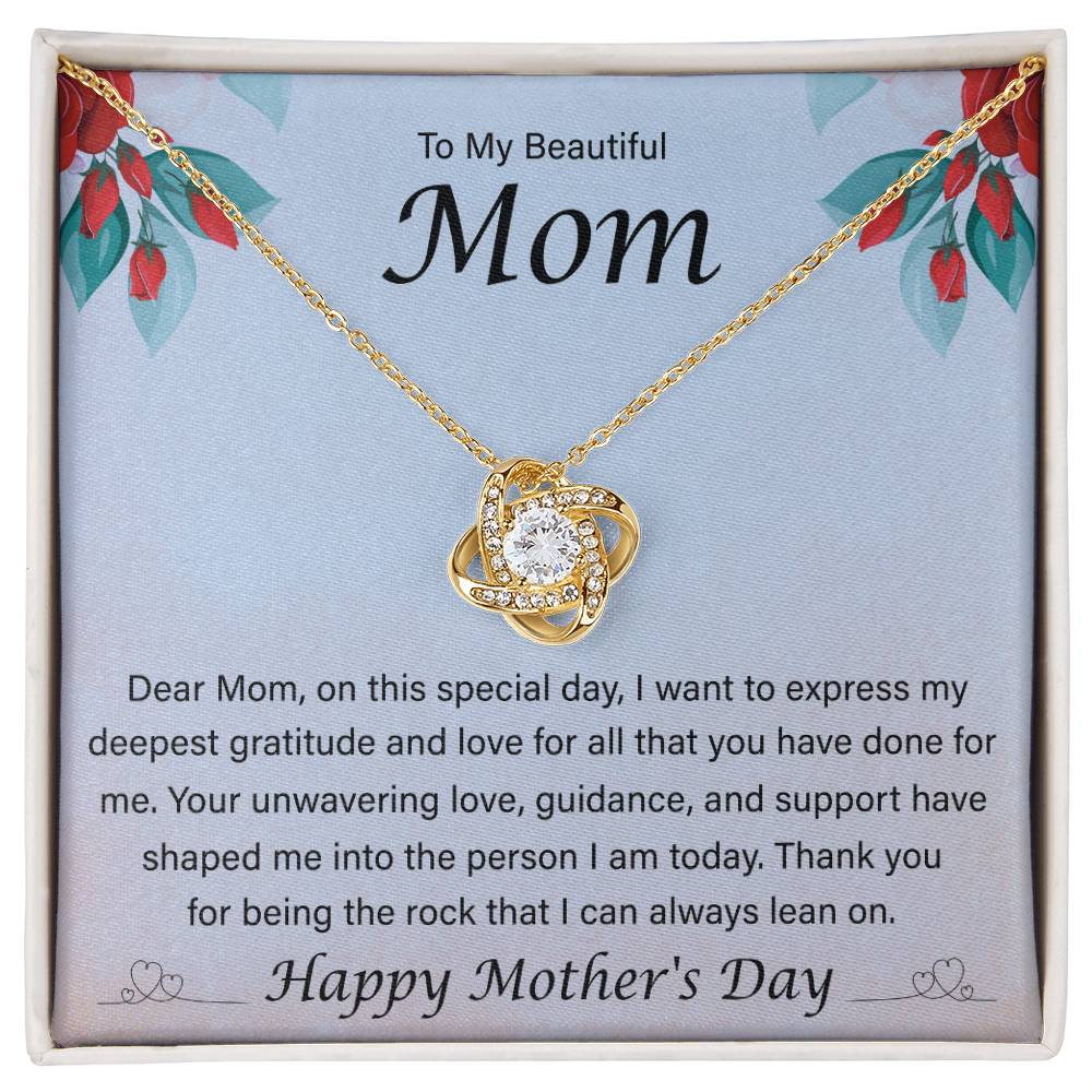 Happy Mother's Day - Dear Mom, On This Special Day - Love Knot Necklace - Gift for Mom - Mother's Day Gift