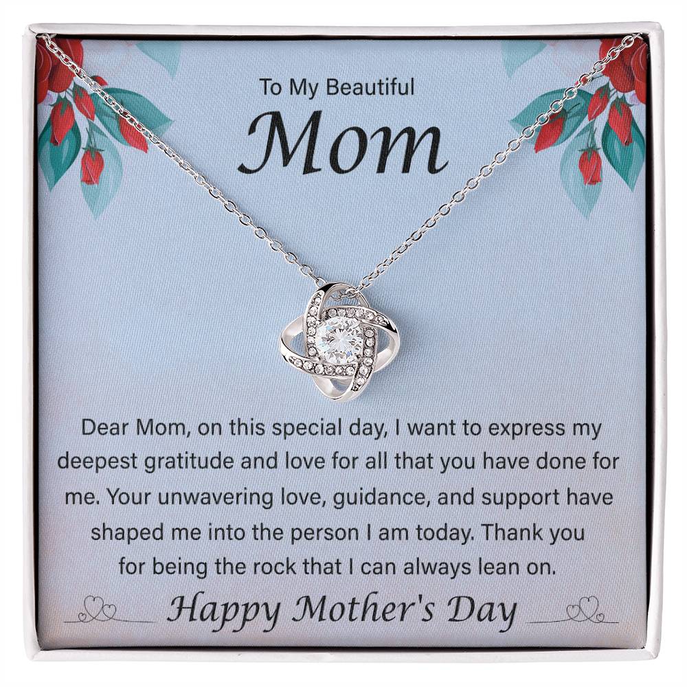 Happy Mother's Day - Dear Mom, On This Special Day - Love Knot Necklace - Gift for Mom - Mother's Day Gift