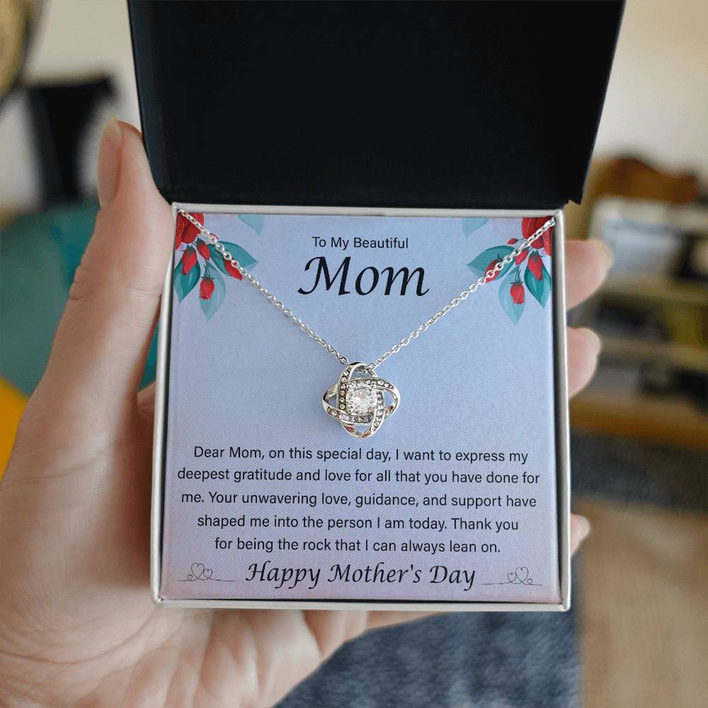 Happy Mother's Day - Dear Mom, On This Special Day - Love Knot Necklace - Gift for Mom - Mother's Day Gift