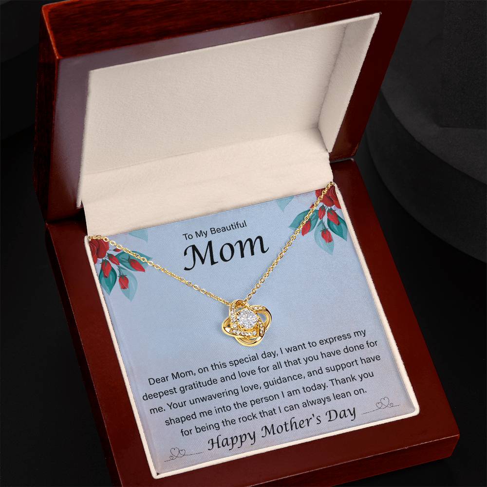 Happy Mother's Day - Dear Mom, On This Special Day - Love Knot Necklace - Gift for Mom - Mother's Day Gift