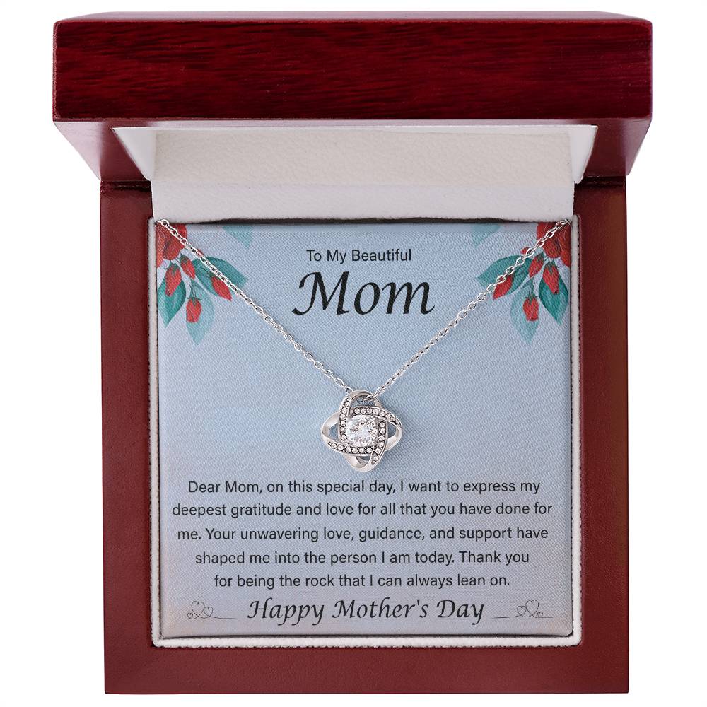 Happy Mother's Day - Dear Mom, On This Special Day - Love Knot Necklace - Gift for Mom - Mother's Day Gift