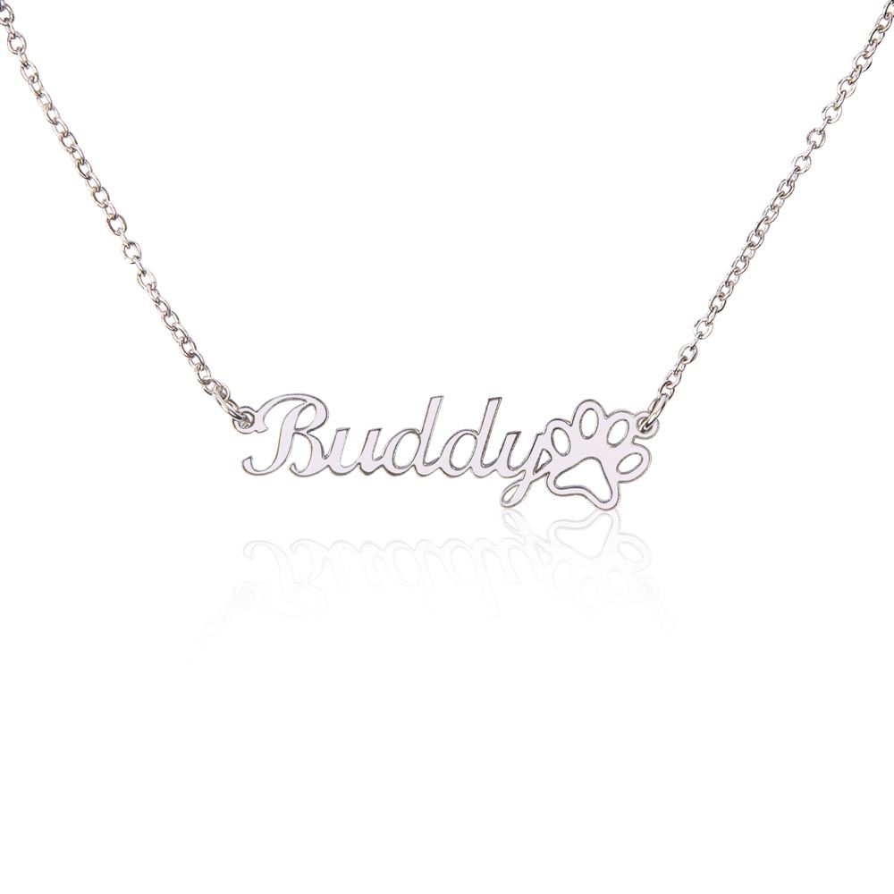 Personalized Paw Print Name Necklace with (No MC) - Custom Name Jewelry - Pet Lovers - Gift for Her - Perfect Gift for Her - Mother's Day Gift - Graduation Gift - Holiday's Gift