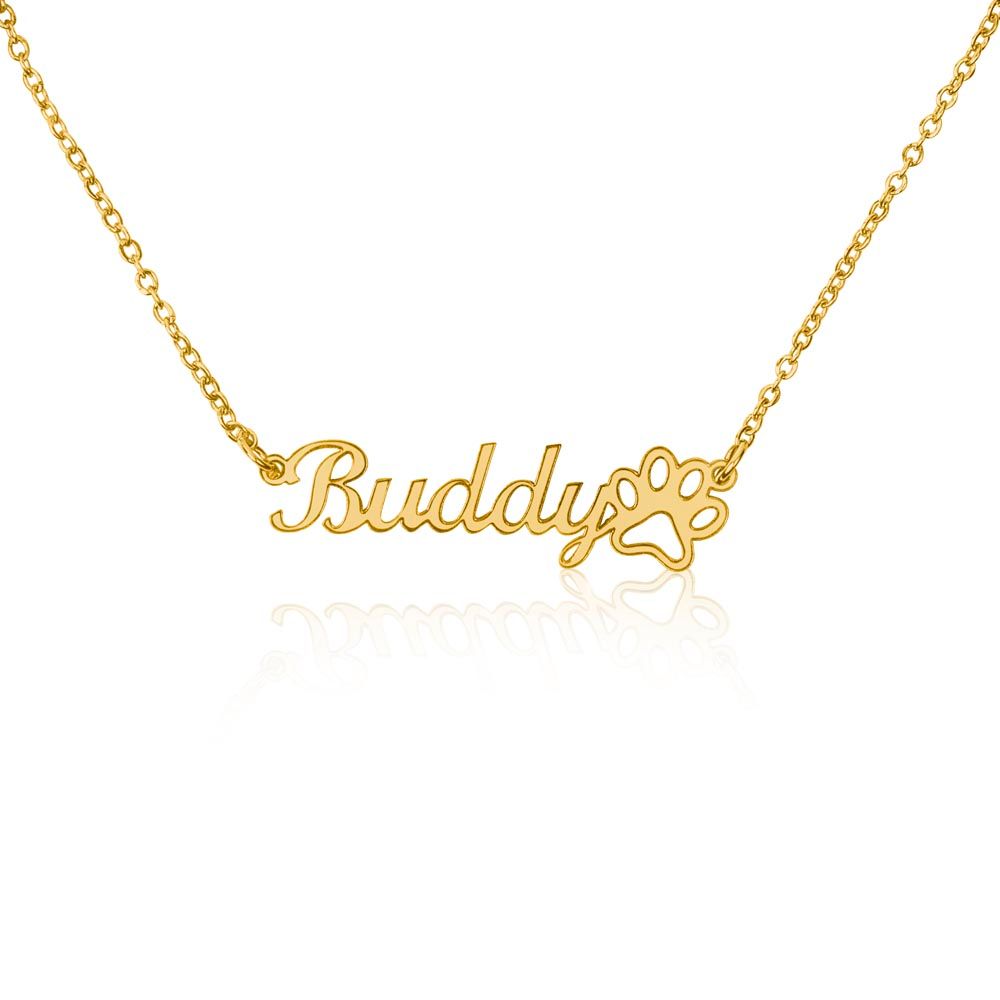 Personalized Paw Print Name Necklace with (No MC) - Custom Name Jewelry - Pet Lovers - Gift for Her - Perfect Gift for Her - Mother's Day Gift - Graduation Gift - Holiday's Gift