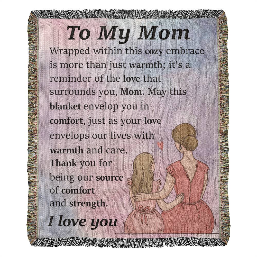 Wrapped Within This Cozy Embrace - Heirloom Woven Blanket  - Gift for Mom - Mother's Day Gift - Keepsake Gift -Birthday Gift - Special Occasion Gift