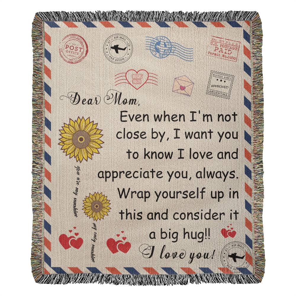 I Love And Appreciate You - Heirloom Woven Blanket - Gift for Mom - Mother's Day Gift - Keepsake Gift -Birthday Gift - Special Occasion Gift - Holiday Gift