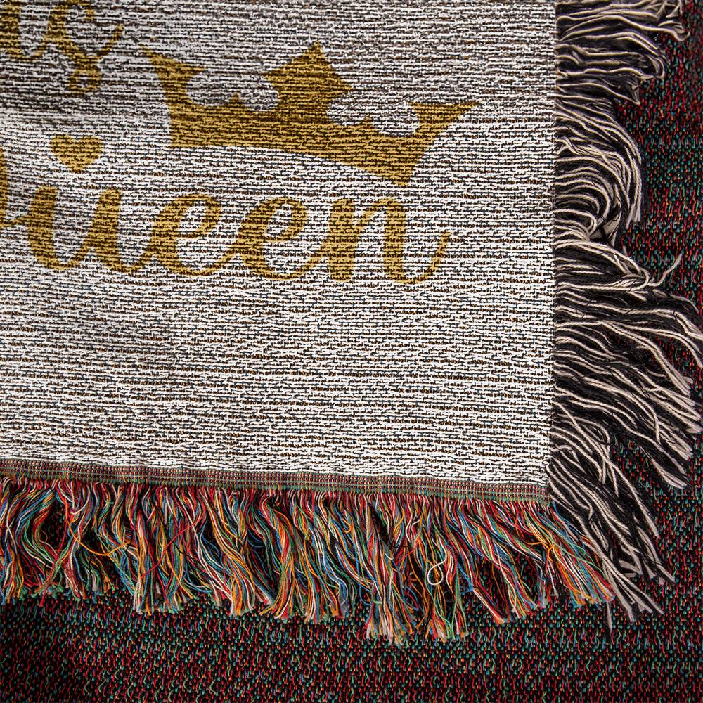 Always & Forever Her King His Queen - Heirloom Woven Blanket - Couples Gift - Husband/Wife Gift - Wedding Gift - Valentines Gift - Romantic Gift - Anniversary Gift - Birthday Gift -