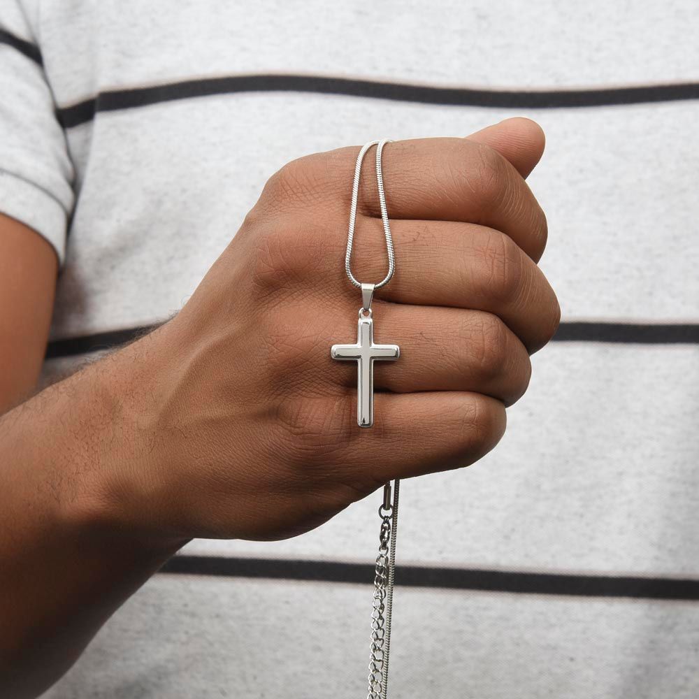 Mom - To My Son - I Love You - Personalized Cross Necklace - Son Gift from Mom - Birthday Gift  - Father's Day Gift from Mom - Grad Gift - Holiday Gift