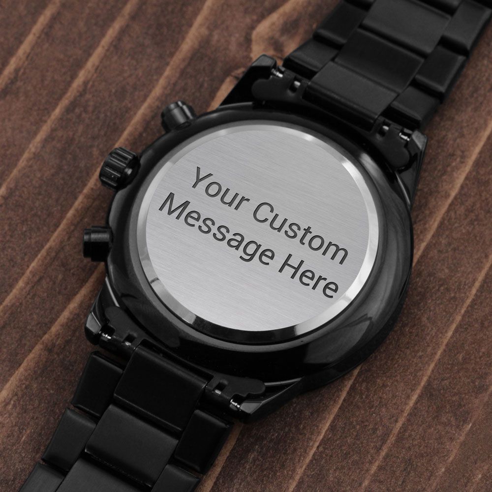 Buyer Customizable Engraved Black Chronograph Watch - Gift for Him - Birthday Gift - Graduation Gift - Christmas Gift