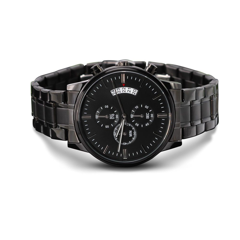 Buyer Customizable Engraved Black Chronograph Watch - Gift for Him - Birthday Gift - Graduation Gift - Christmas Gift