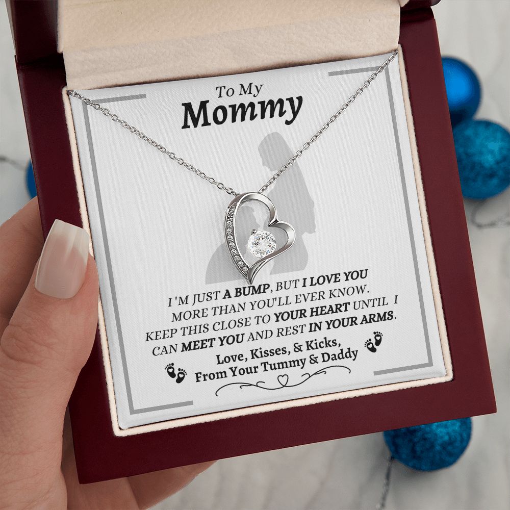 From Your Tummy & Daddy - To My Mommy - I Love You - Forever Love Necklace - Baby's Daddy Gift for Mommy - New Mom Gift - Keepsake Gift