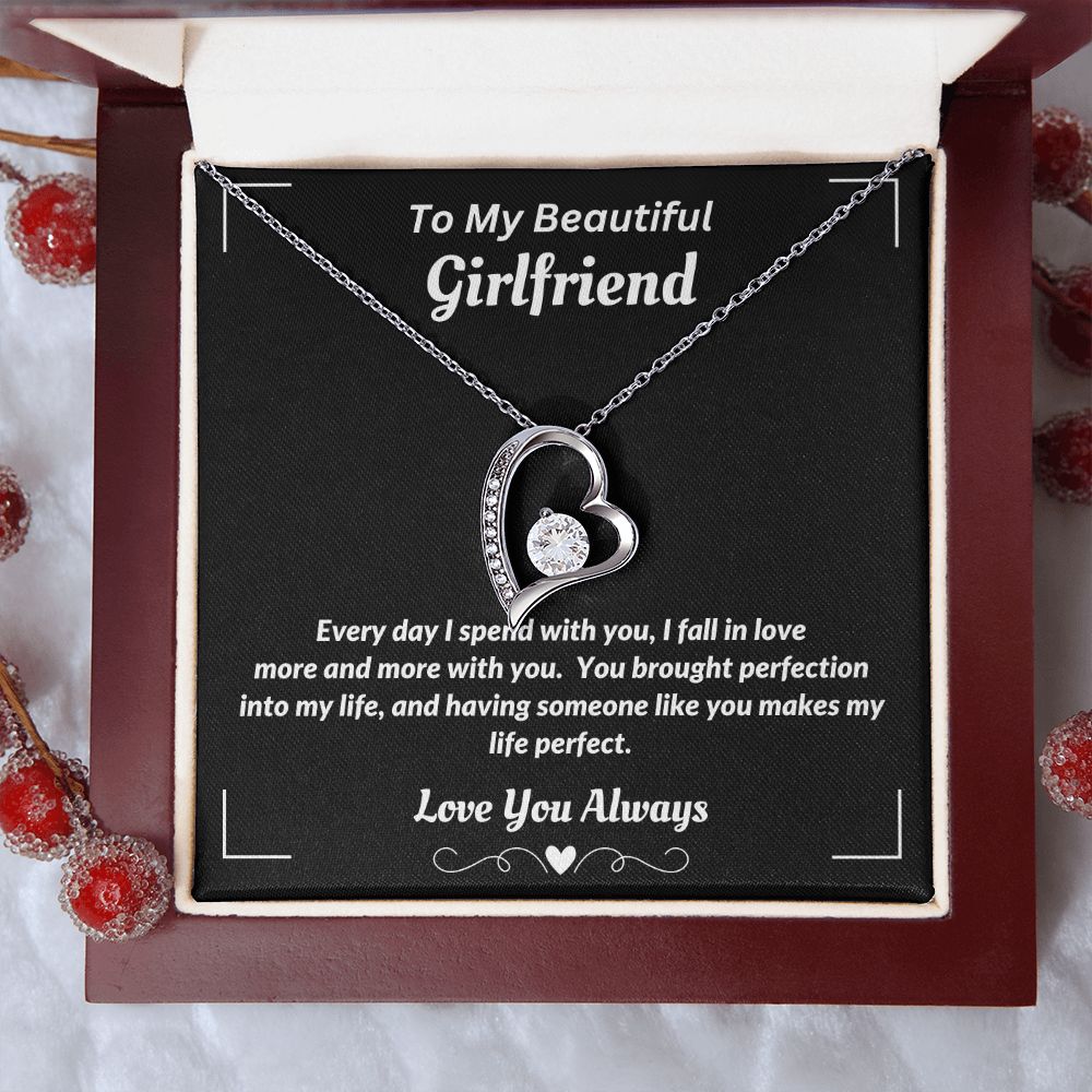 To My Beautiful Girlfriend - I fall In Love More - Forever Love Necklace
