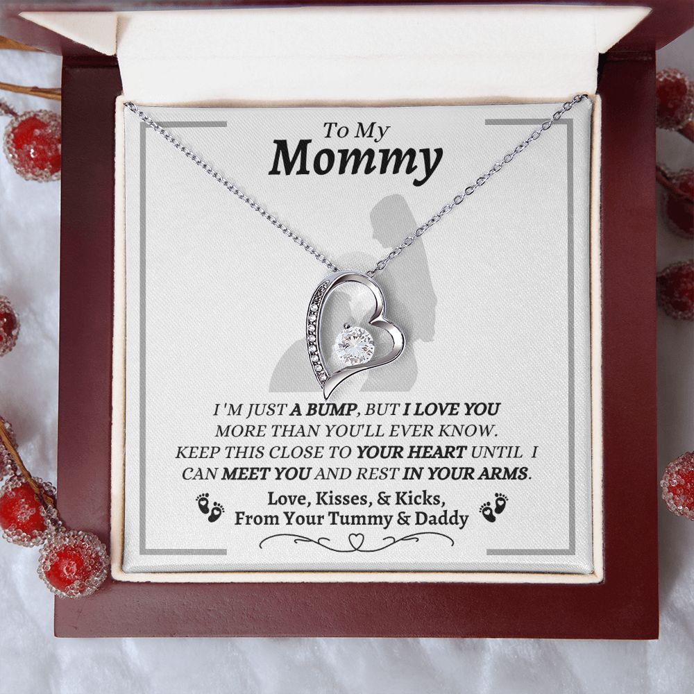 From Your Tummy & Daddy - To My Mommy - I Love You - Forever Love Necklace - Baby's Daddy Gift for Mommy - New Mom Gift - Keepsake Gift