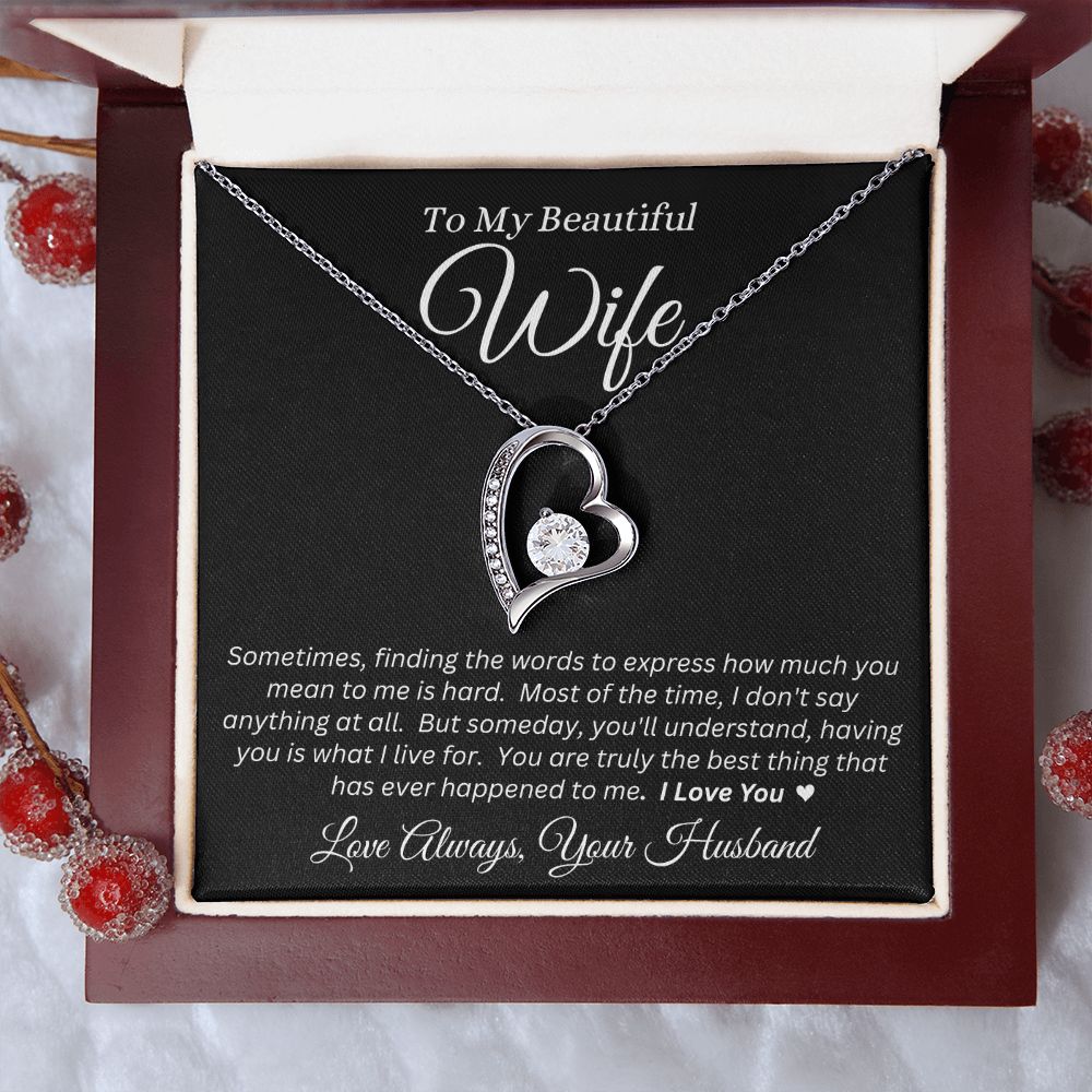Husband - To My Beautiful Wife - I Love You - Forever Love Necklace