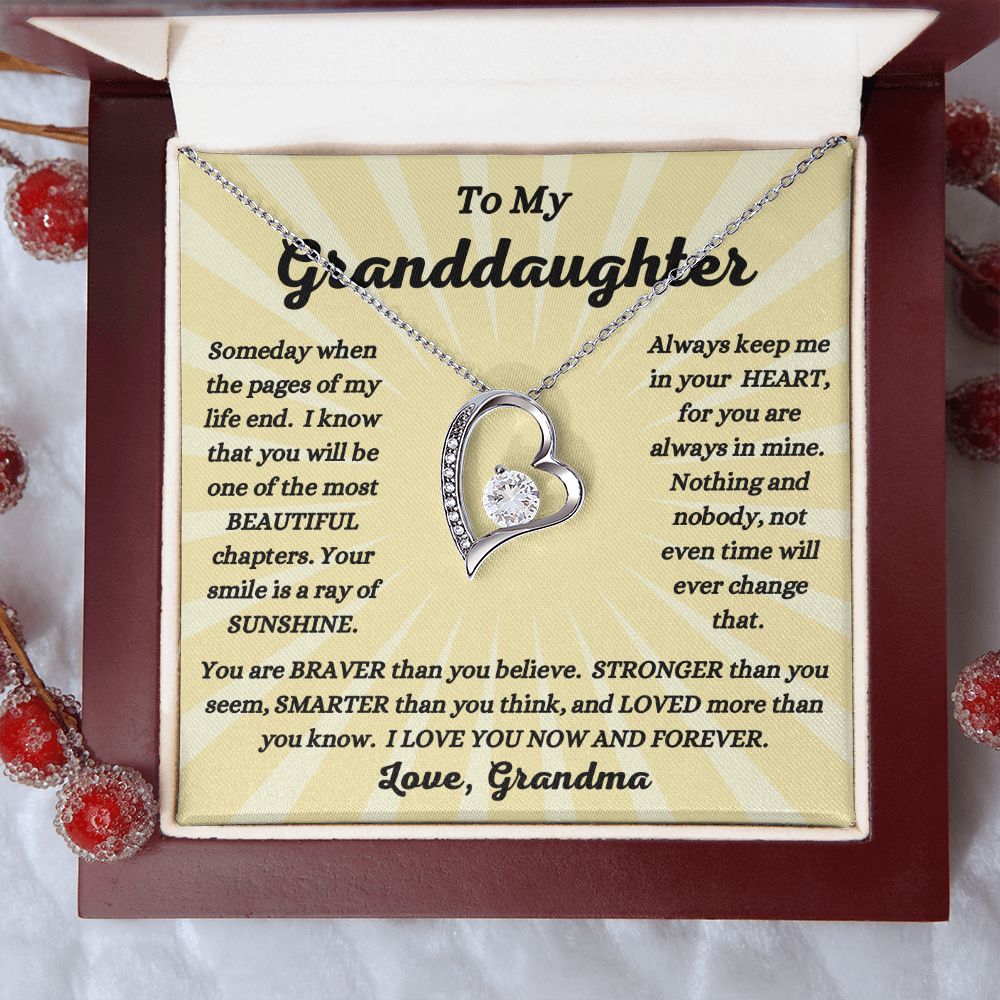 Grandma - To My Granddaughter - Ray of Sunshine - Forever Love Necklace - Granddaughter Gift - Birthday Gift - Holiday Gift