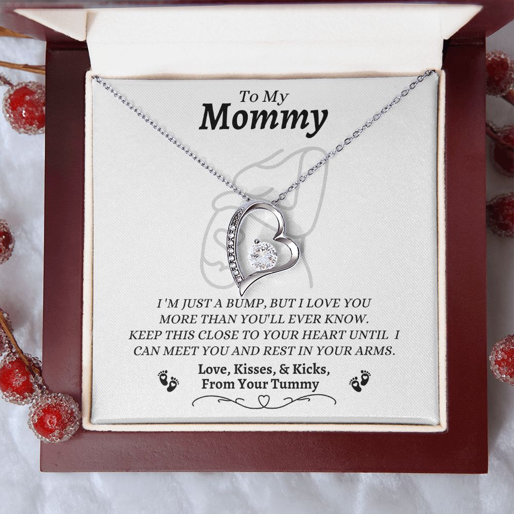 From Your Tummy - To My Mommy - I Love You - Forever Love Necklace - New Mom To Be - Baby Shower Gift - Expectant Mother Gift From Family & Friends