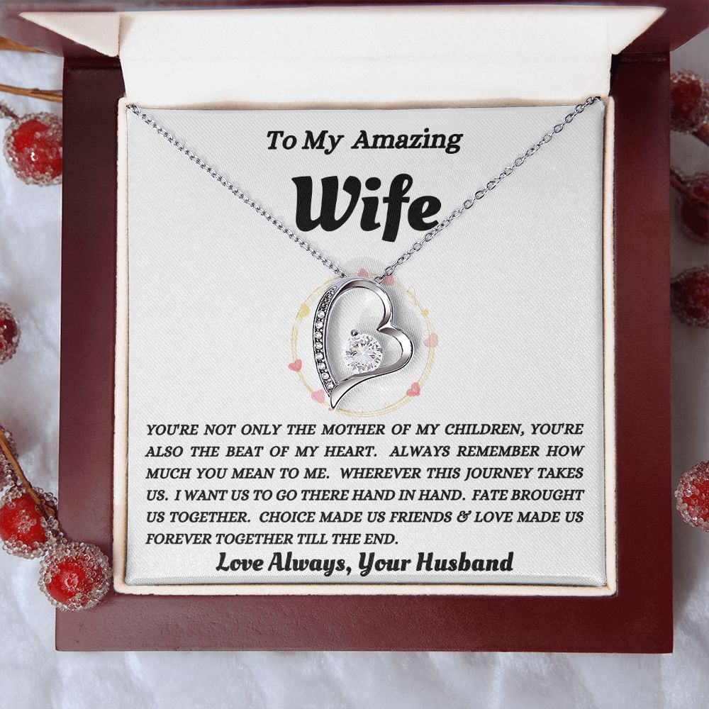 To My Amazing Wife - Beat Of My Heart - Forever Love Necklace