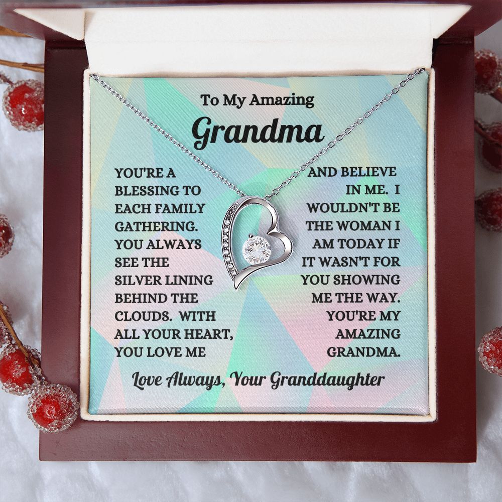 Granddaughter - To My Amazing Grandma - You're A Blessing - Forever Love Necklace - Birthday Gift - Christmas Gift