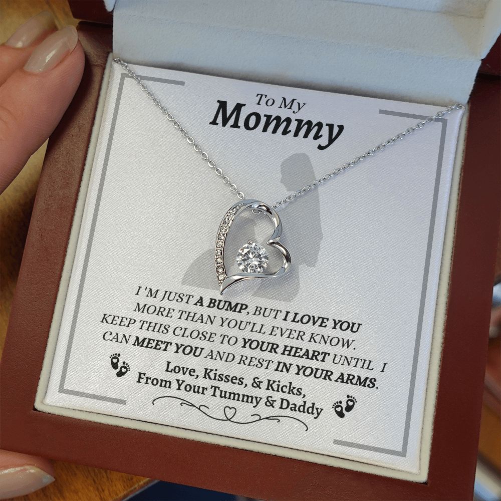 From Your Tummy & Daddy - To My Mommy - I Love You - Forever Love Necklace - Baby's Daddy Gift for Mommy - New Mom Gift - Keepsake Gift