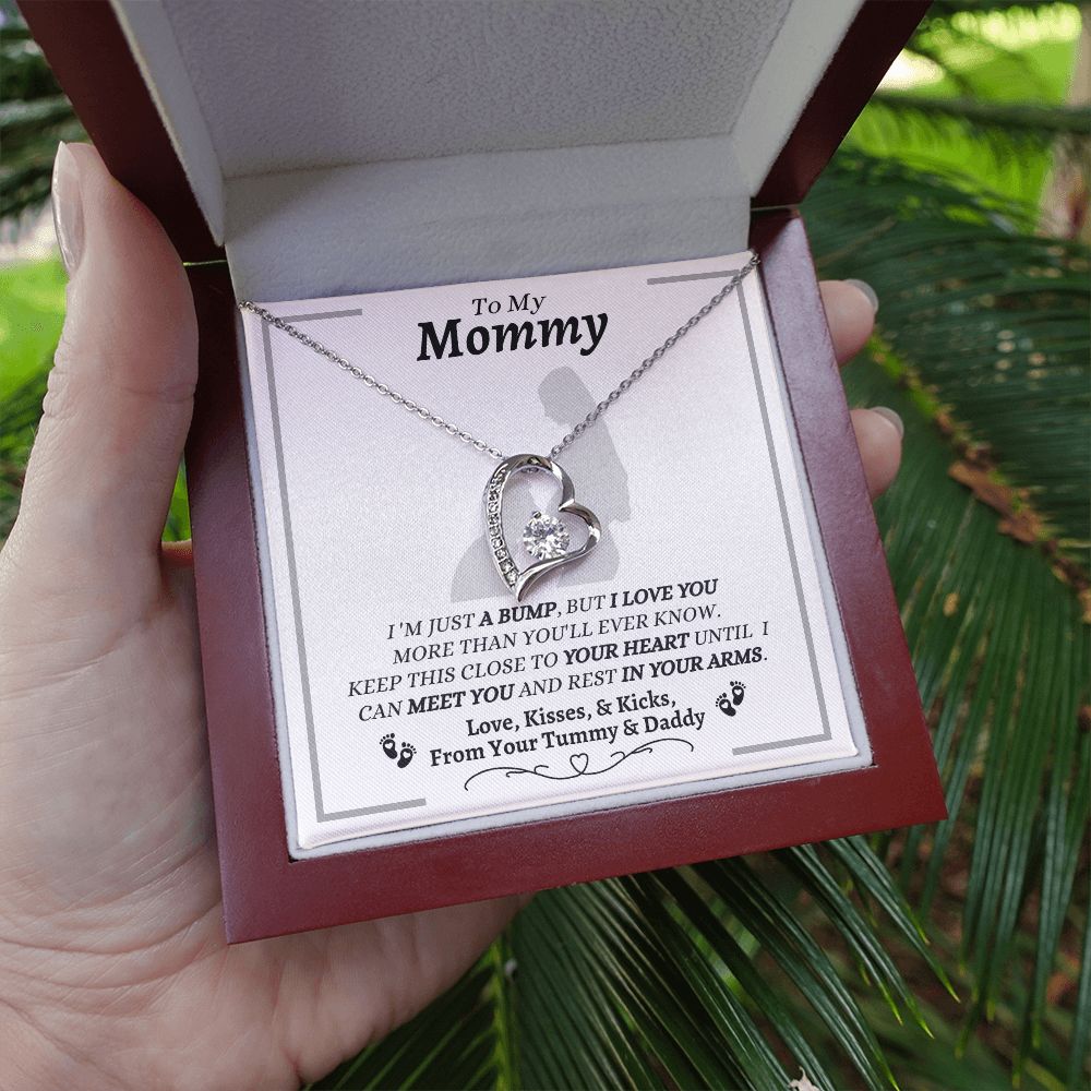 From Your Tummy & Daddy - To My Mommy - I Love You - Forever Love Necklace - Baby's Daddy Gift for Mommy - New Mom Gift - Keepsake Gift