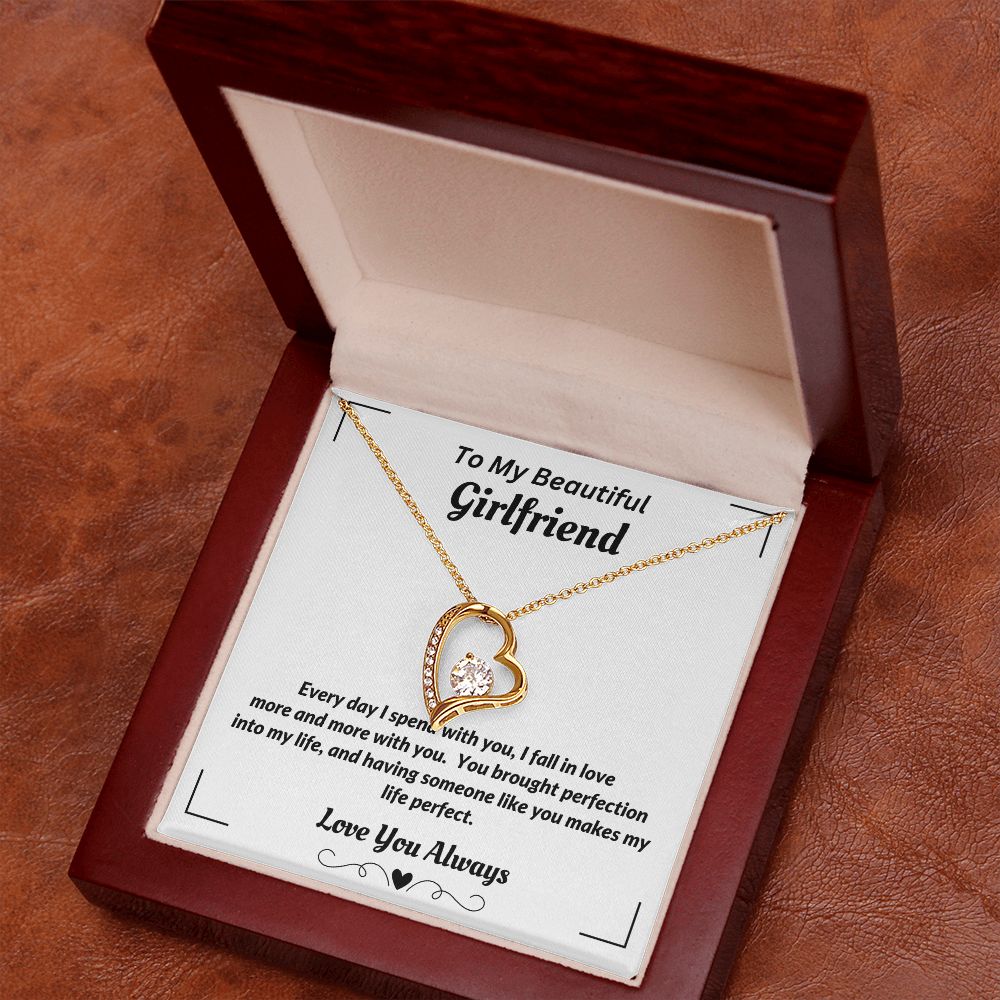 To My Beautiful Girlfriend - I Fall In Love More - Forever Love Necklace