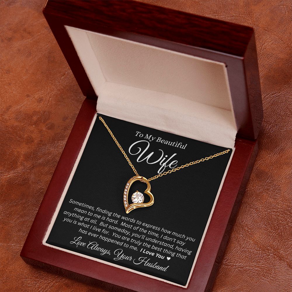 Husband - To My Beautiful Wife - I Love You - Forever Love Necklace