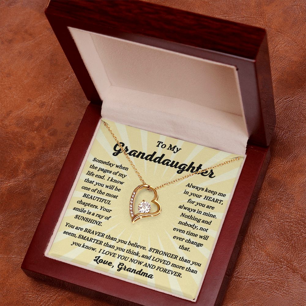 Grandma - To My Granddaughter - Ray of Sunshine - Forever Love Necklace - Granddaughter Gift - Birthday Gift - Holiday Gift