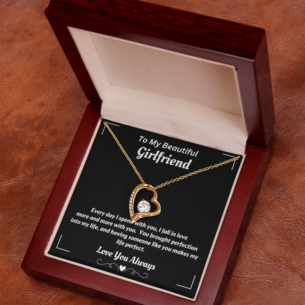 To My Beautiful Girlfriend - I fall In Love More - Forever Love Necklace