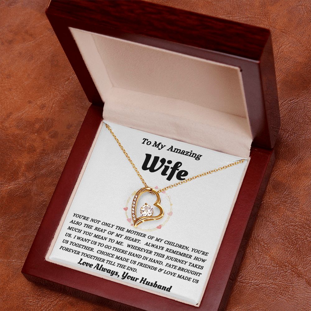 To My Amazing Wife - Beat Of My Heart - Forever Love Necklace