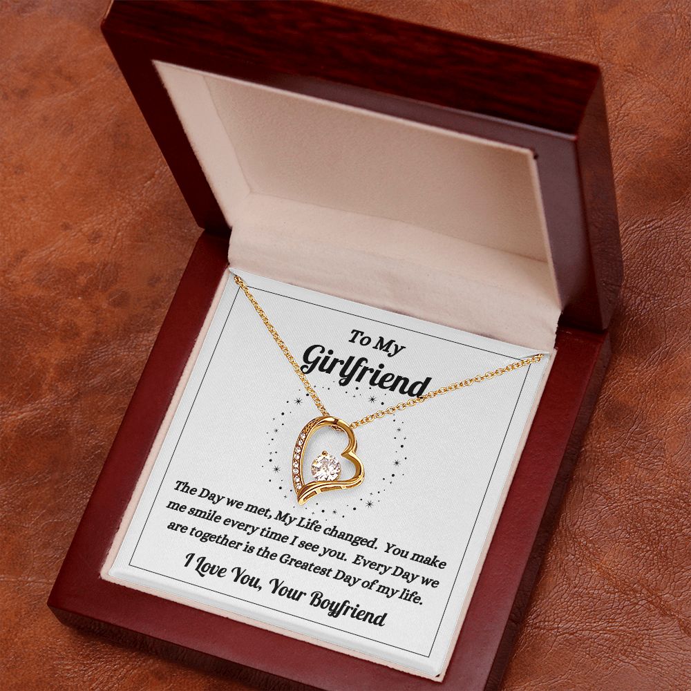 Boyfriend - To My Girlfriend - The Day We Met - Forever Love Necklace - Gift for Girlfriend - Birthday Gift - Christmas Gift