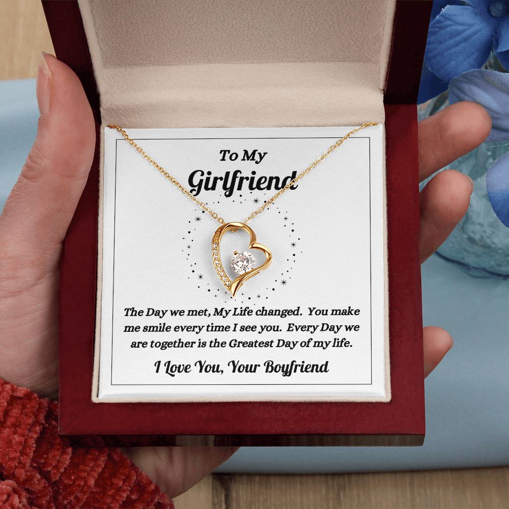 Boyfriend - To My Girlfriend - The Day We Met - Forever Love Necklace - Gift for Girlfriend - Birthday Gift - Christmas Gift