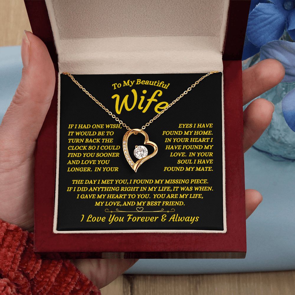 To My Beautiful Wife - I Found My Missing Piece - Forever Love Necklace
