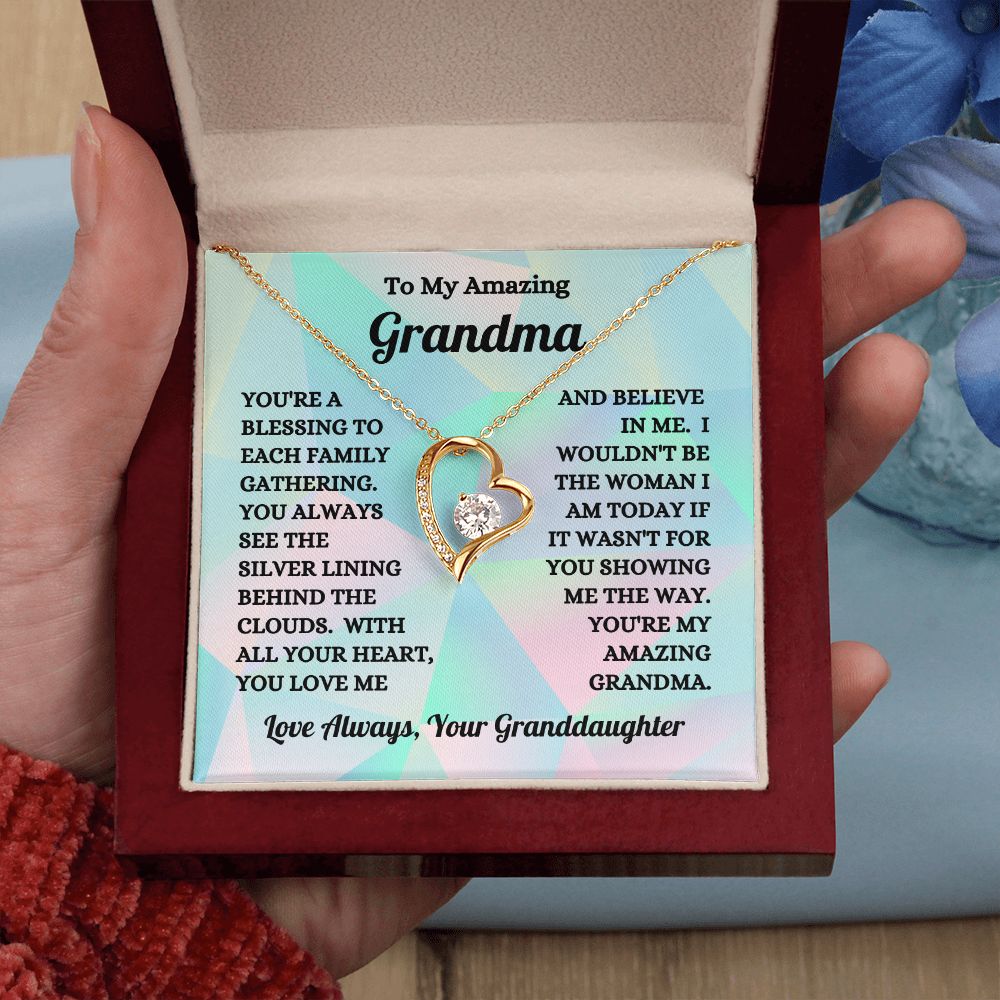 Granddaughter - To My Amazing Grandma - You're A Blessing - Forever Love Necklace - Birthday Gift - Christmas Gift