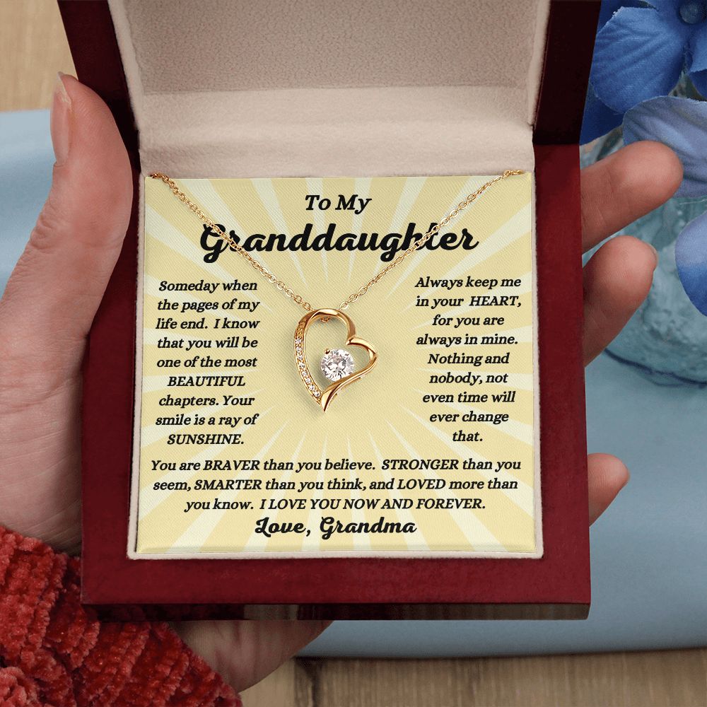 Grandma - To My Granddaughter - Ray of Sunshine - Forever Love Necklace - Granddaughter Gift - Birthday Gift - Holiday Gift